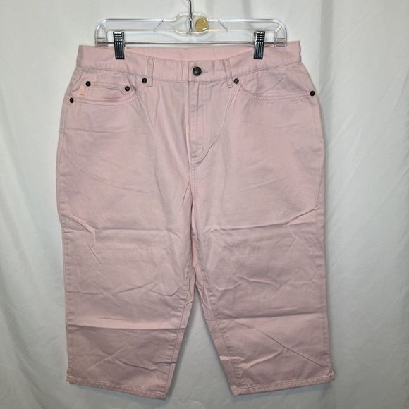 Lauren Jeans Co Ralph Lauren Women's Jeans Size 14P Pink Capris 100%‎ Cotton - Picture 12 of 16